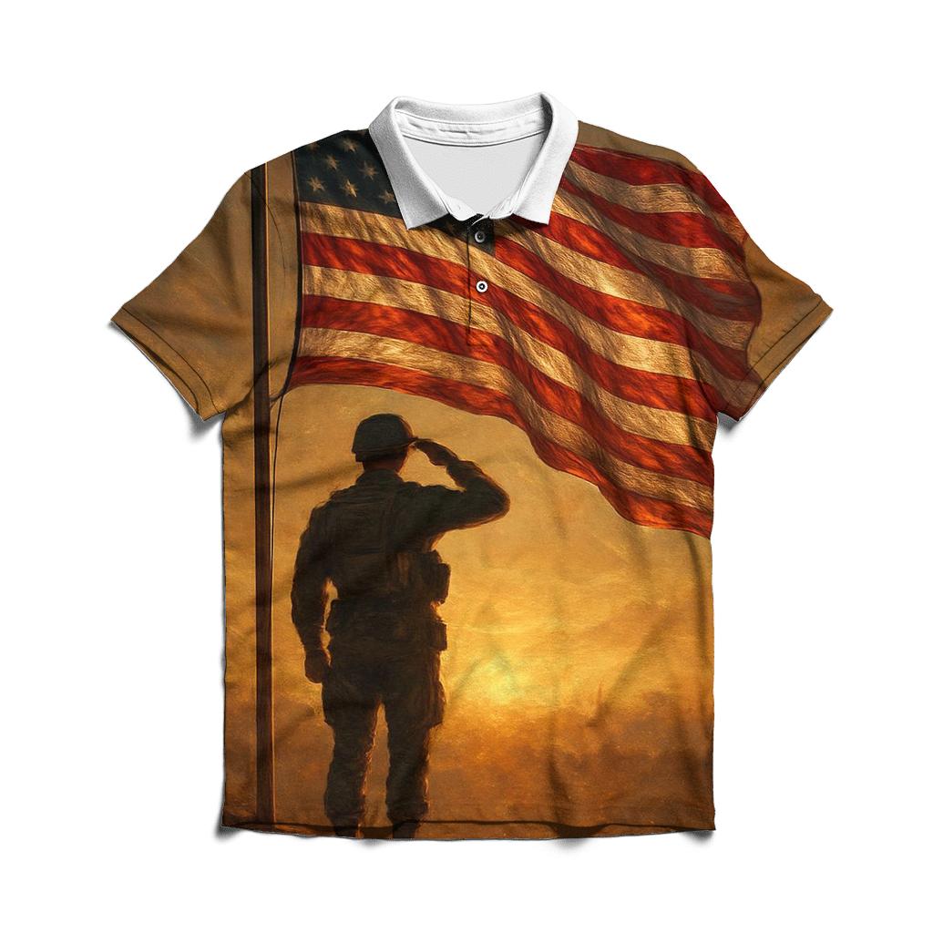 Dawn Sentinel Flag custom polo shirts
