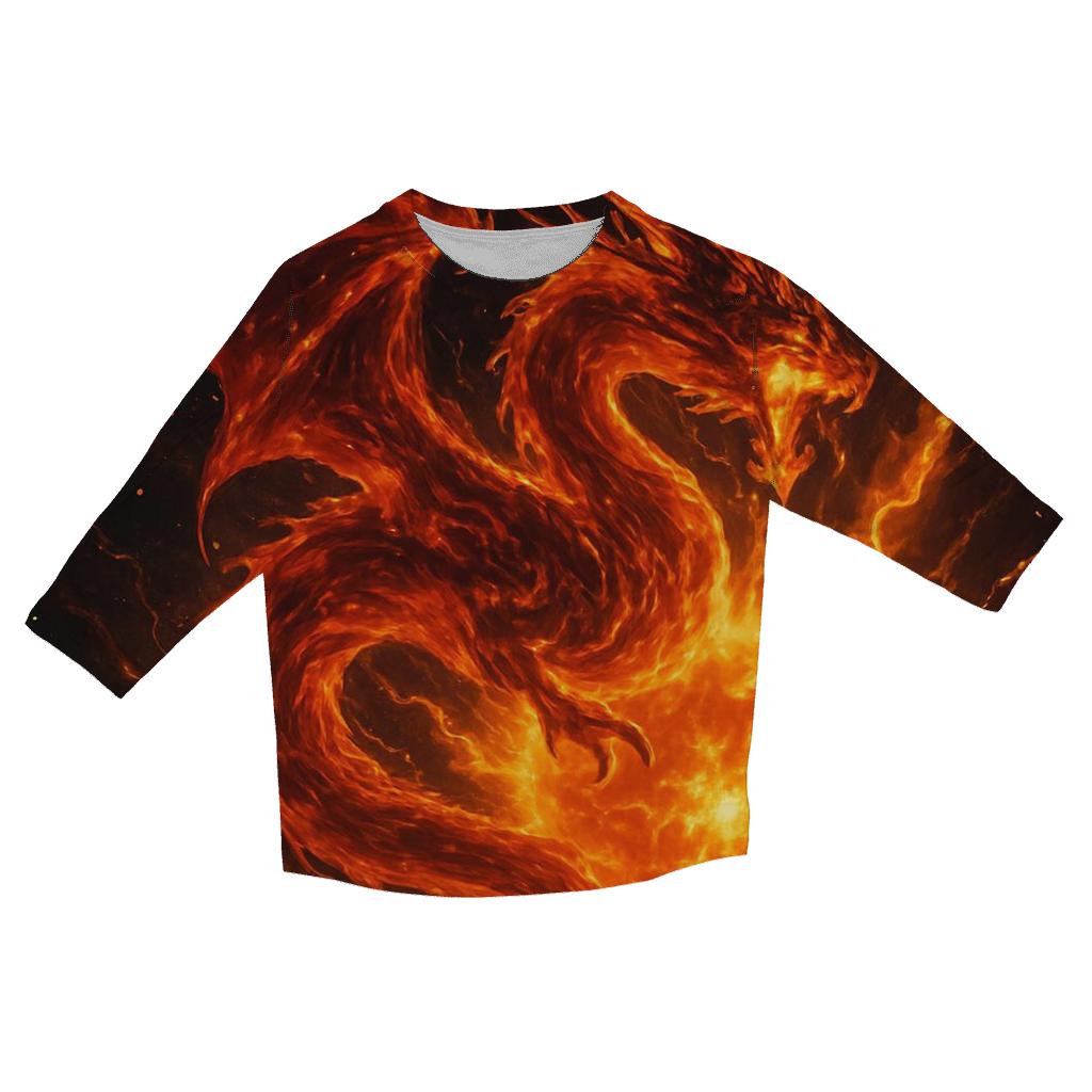 Solar Flare Dragon cotton quarter sleeve shirts