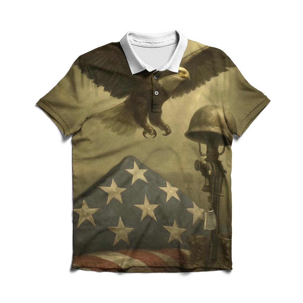 Eagle Over Remembrance personalized polo shirts