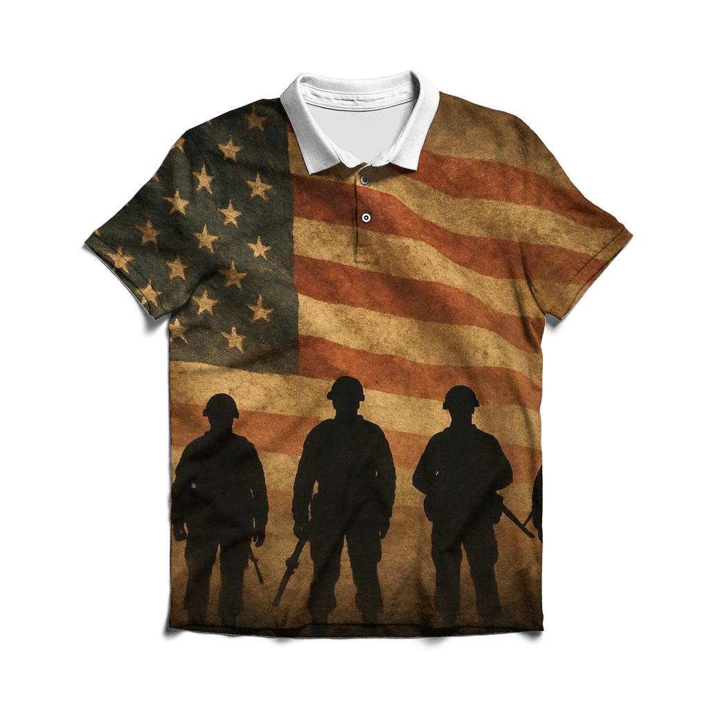 Veteran Shadow Banner casual sports polo shirts