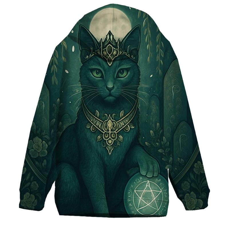 Mystic Garden Guardian Cat premium hoodies