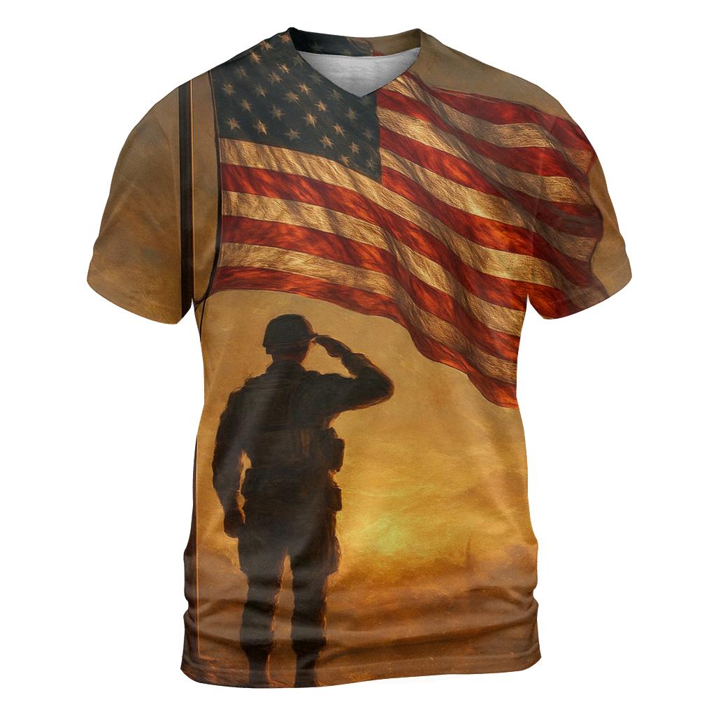 Dawn Sentinel Flag statement graphic shirts