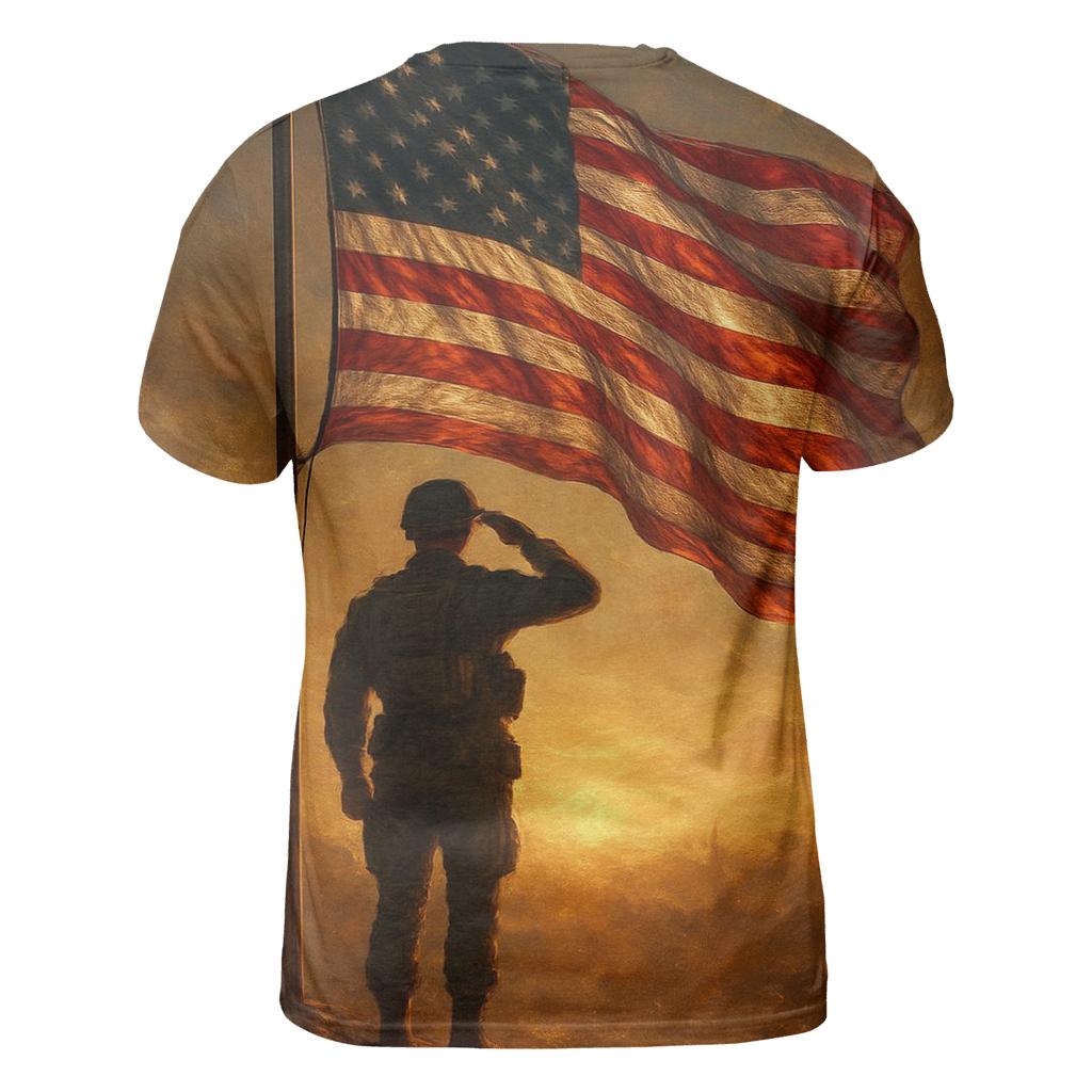 Dawn Sentinel Flag statement graphic shirts