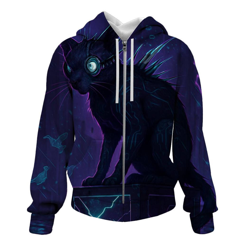 Cyberpunk Alley Rogue Cat custom hoodies