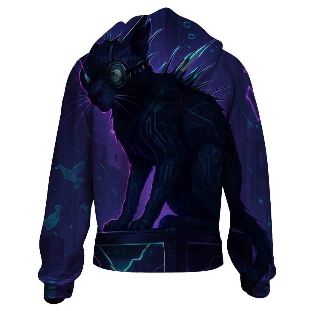 Cyberpunk Alley Rogue Cat custom hoodies