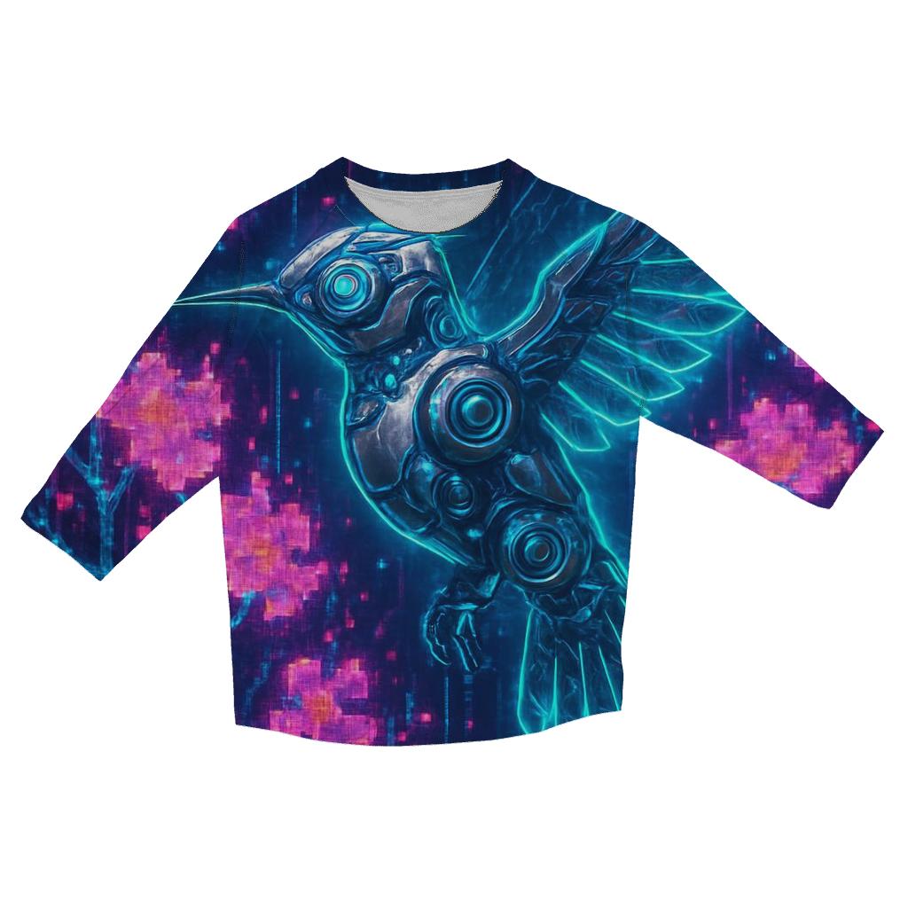 Cybernetic Hummingbird personalized 3/4 sleeve tees