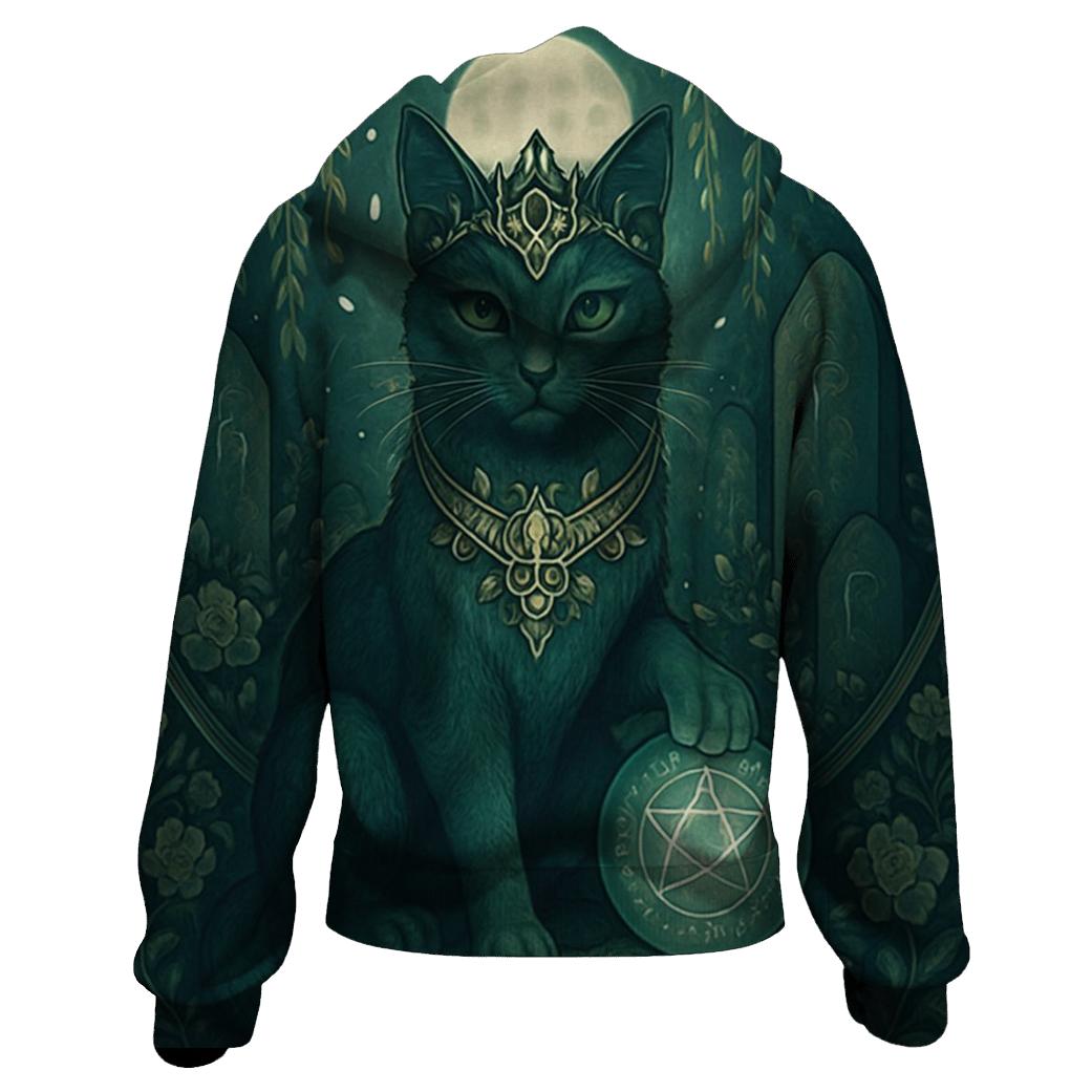 Mystic Garden Guardian Cat hoodies fashion