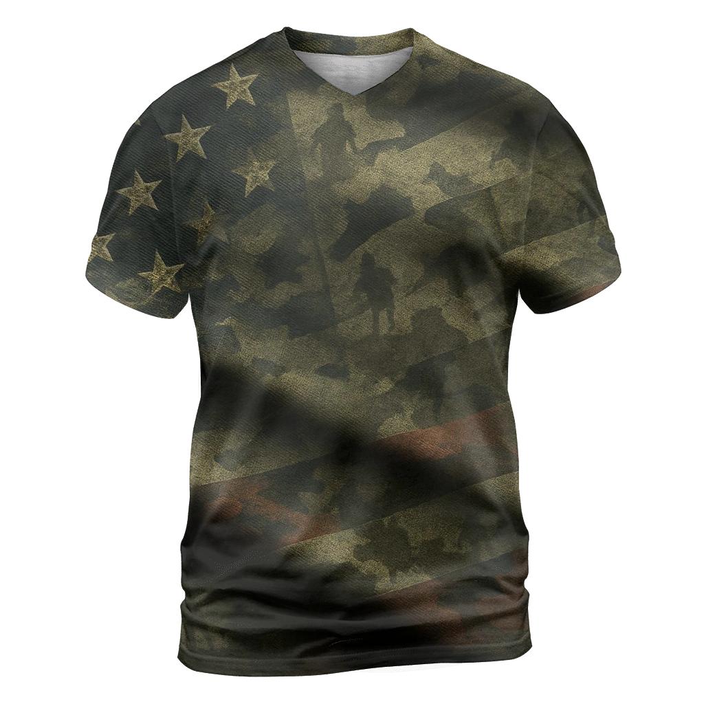 Camouflage Constellation Flag artistic all-over print tops