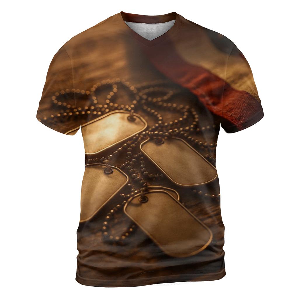 Dog Tags At Sundown trendy printed shirt styles