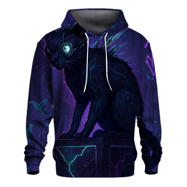 Cyberpunk Alley Rogue Cat graphic hoodies