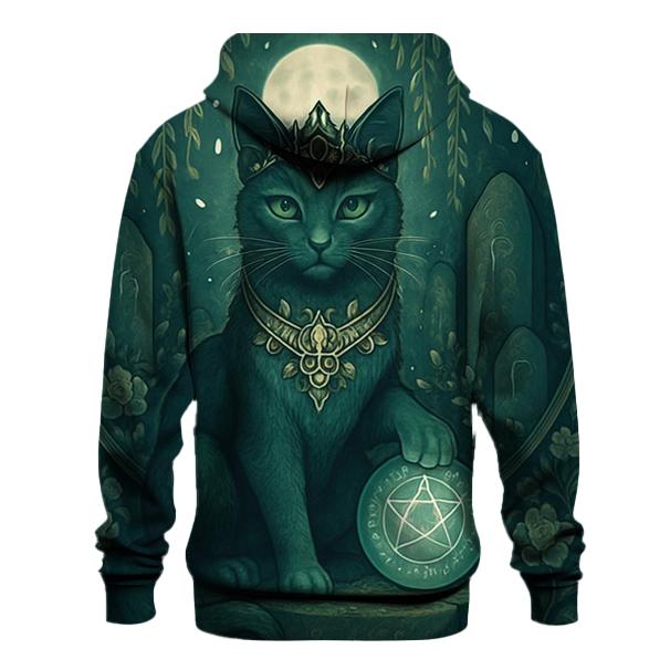 Mystic Garden Guardian Cat zip-up hoodies