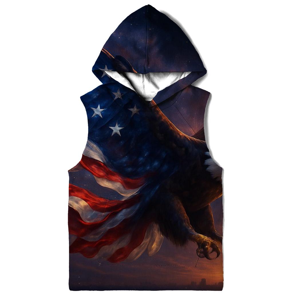 Nebula Stripes Eagle embroidered hoodies