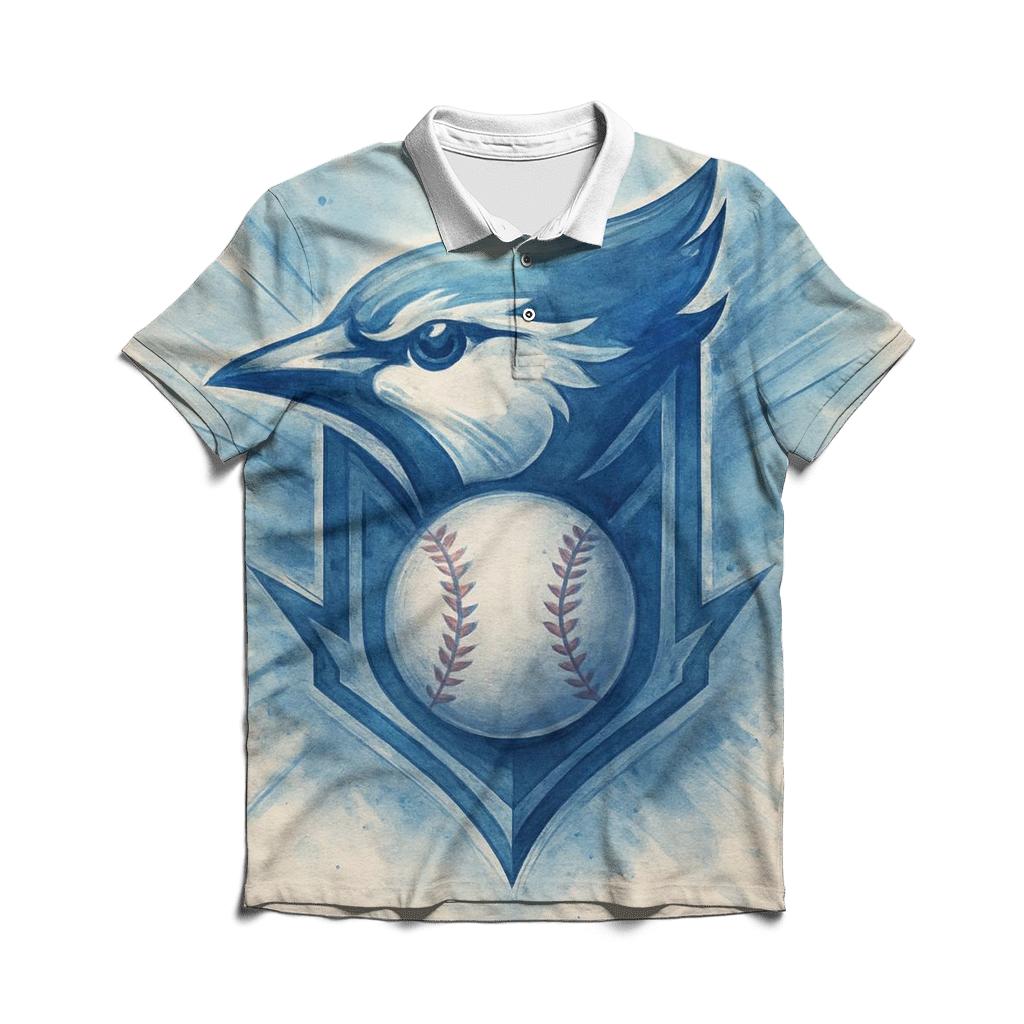 Blue Jays In Motion Crest premium cotton polo shirts
