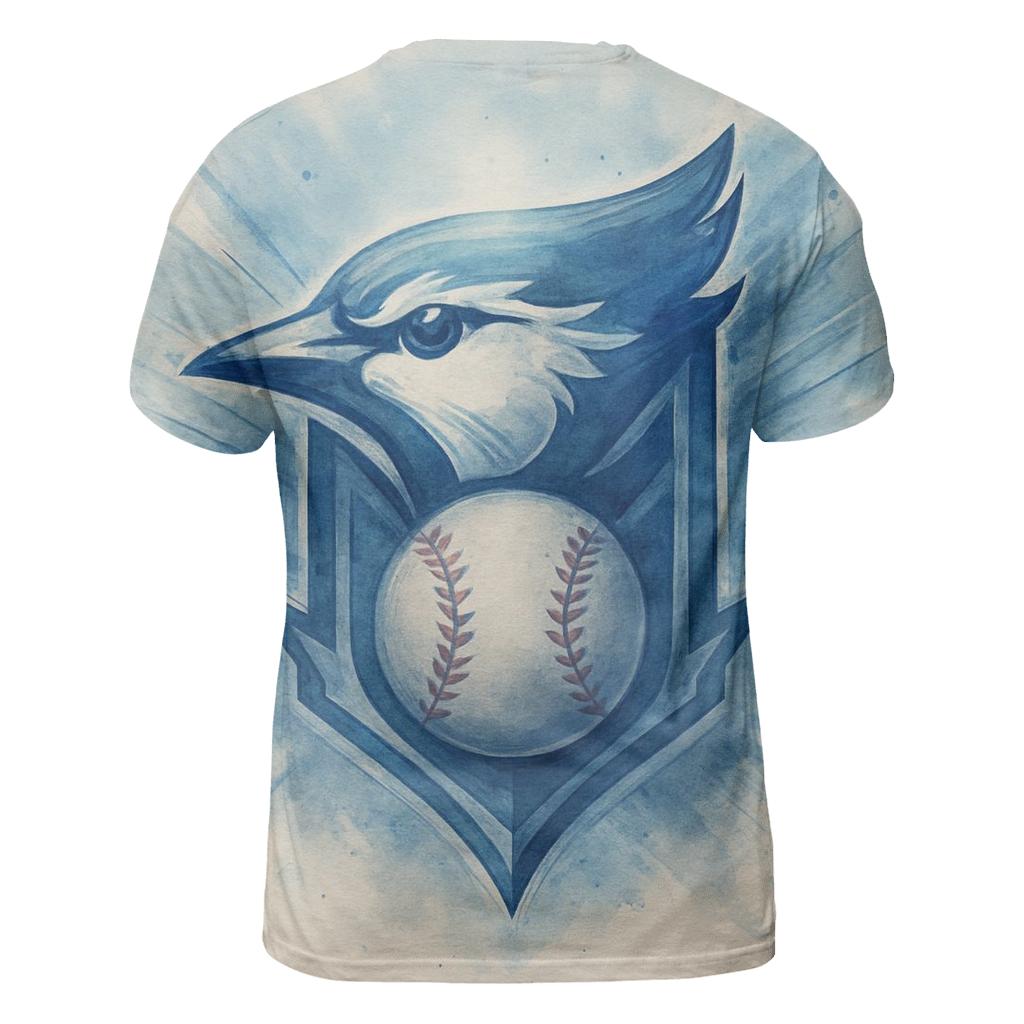 Blue Jays In Motion Crest creative print fashion shirts