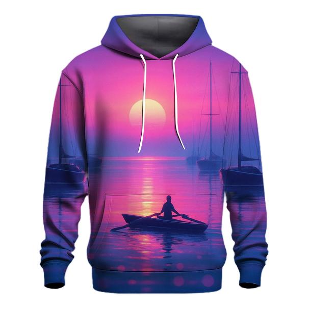 Twilight Harbor Reflection custom hoodies