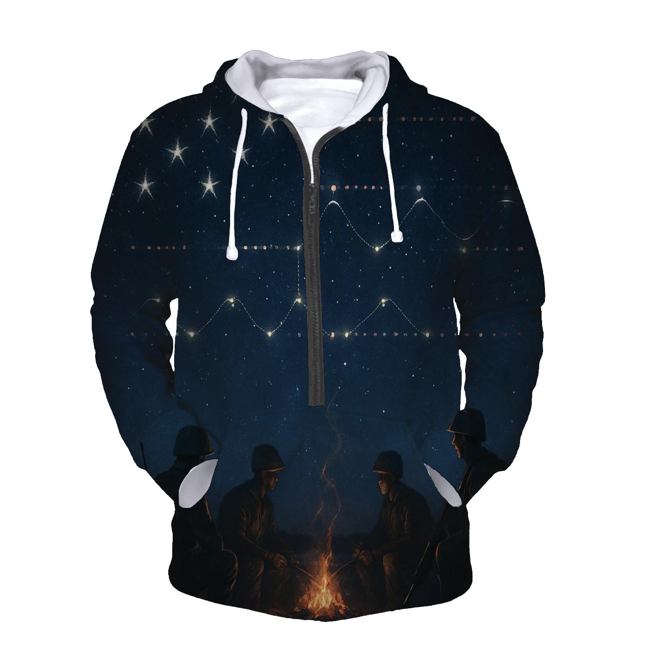 Patriotic Morse Sky zip-up hoodies