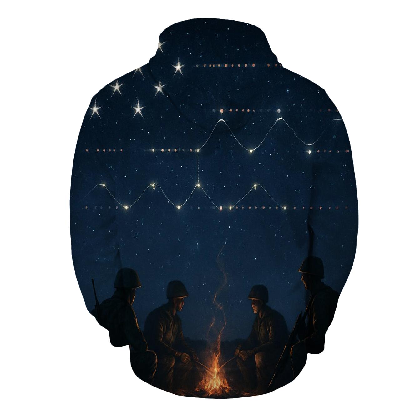 Patriotic Morse Sky zip-up hoodies