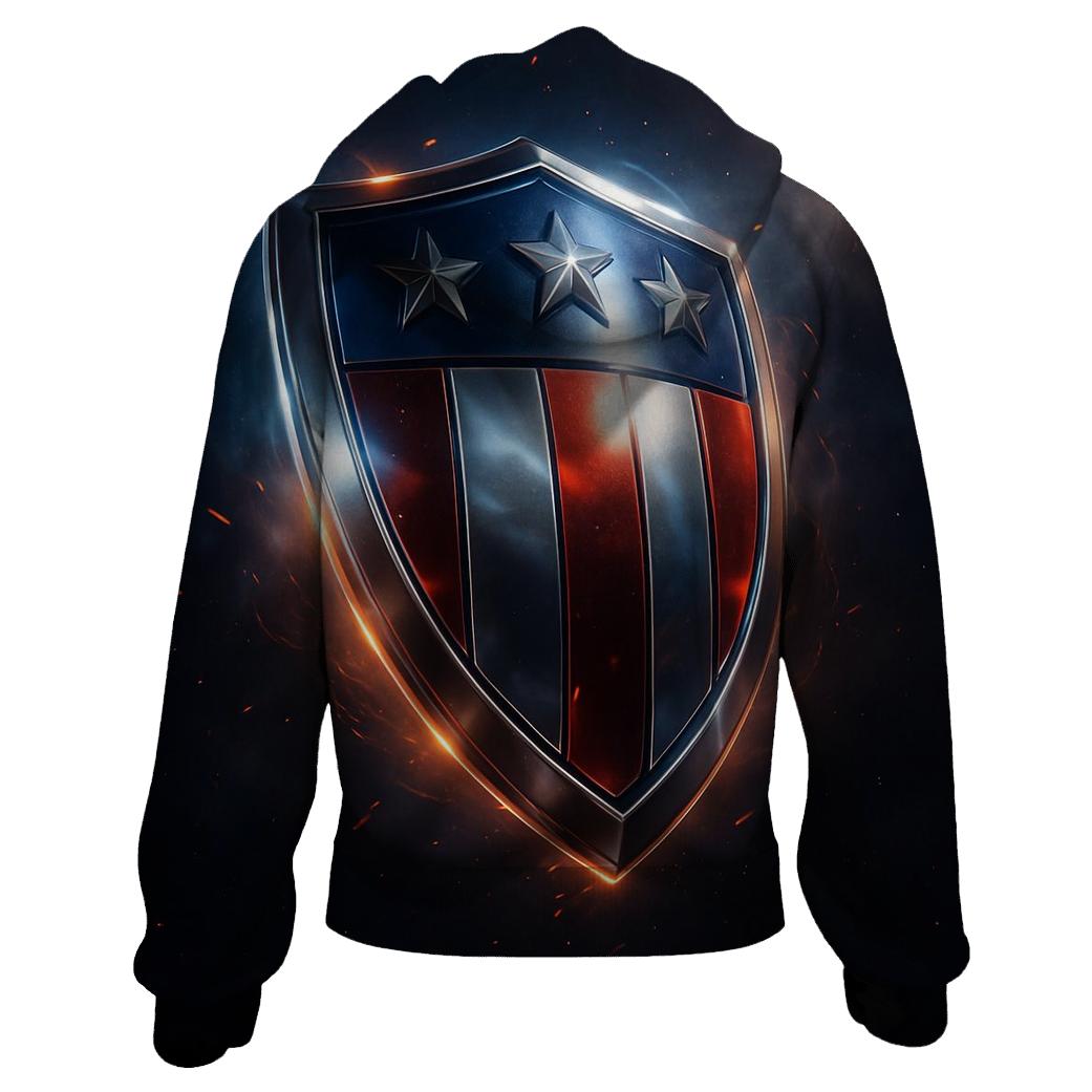 Cosmic Glory Shield embroidered hoodies