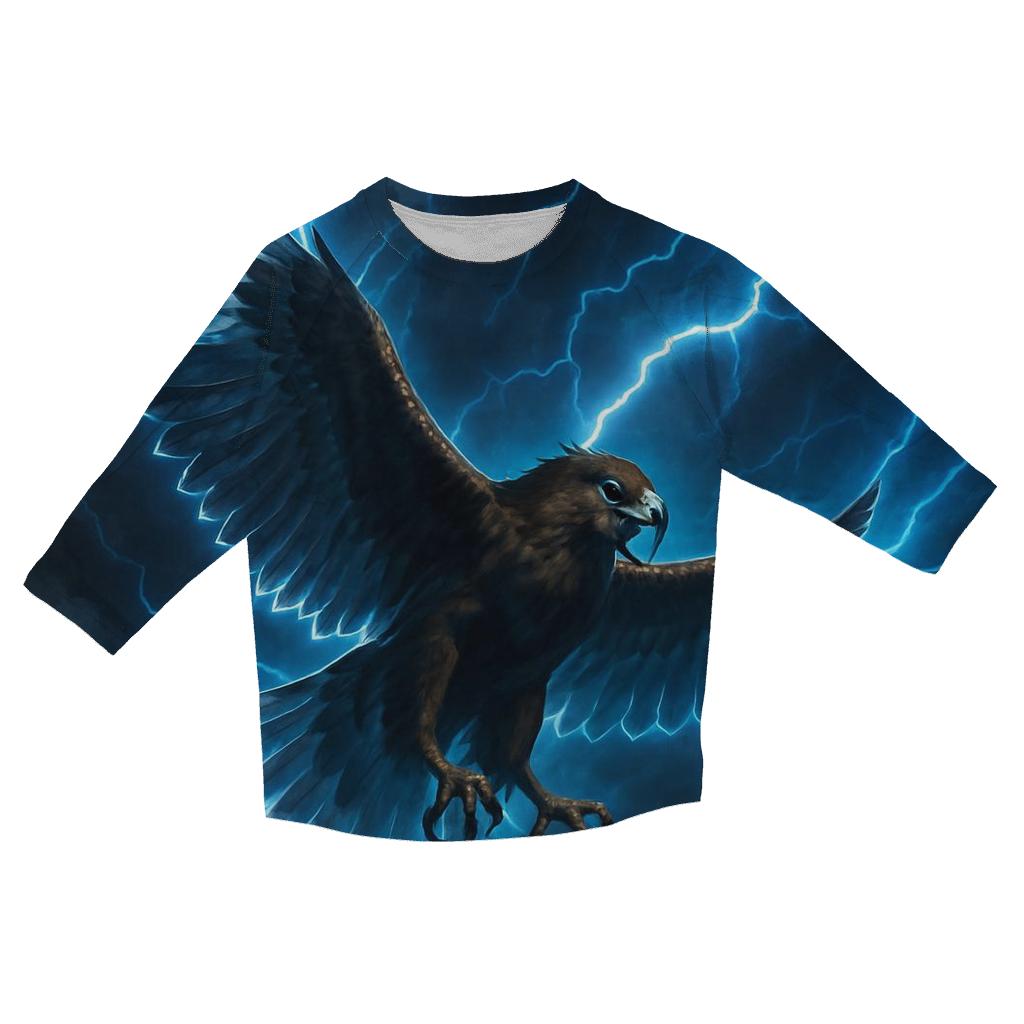 Silver Thunder Hawk casual three quarter sleeve shirts