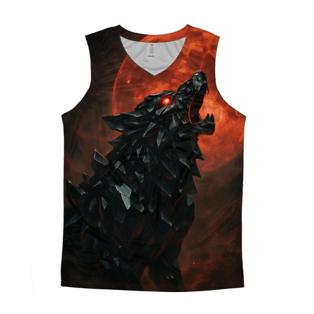 Obsidian Wolf Moon stylish racerback tanks