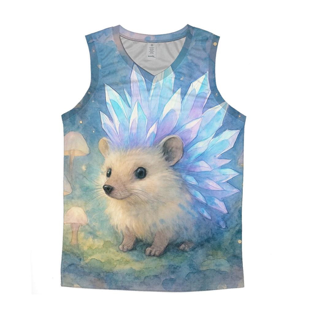 Glowing Crystal Hedgehog casual summer tank tops