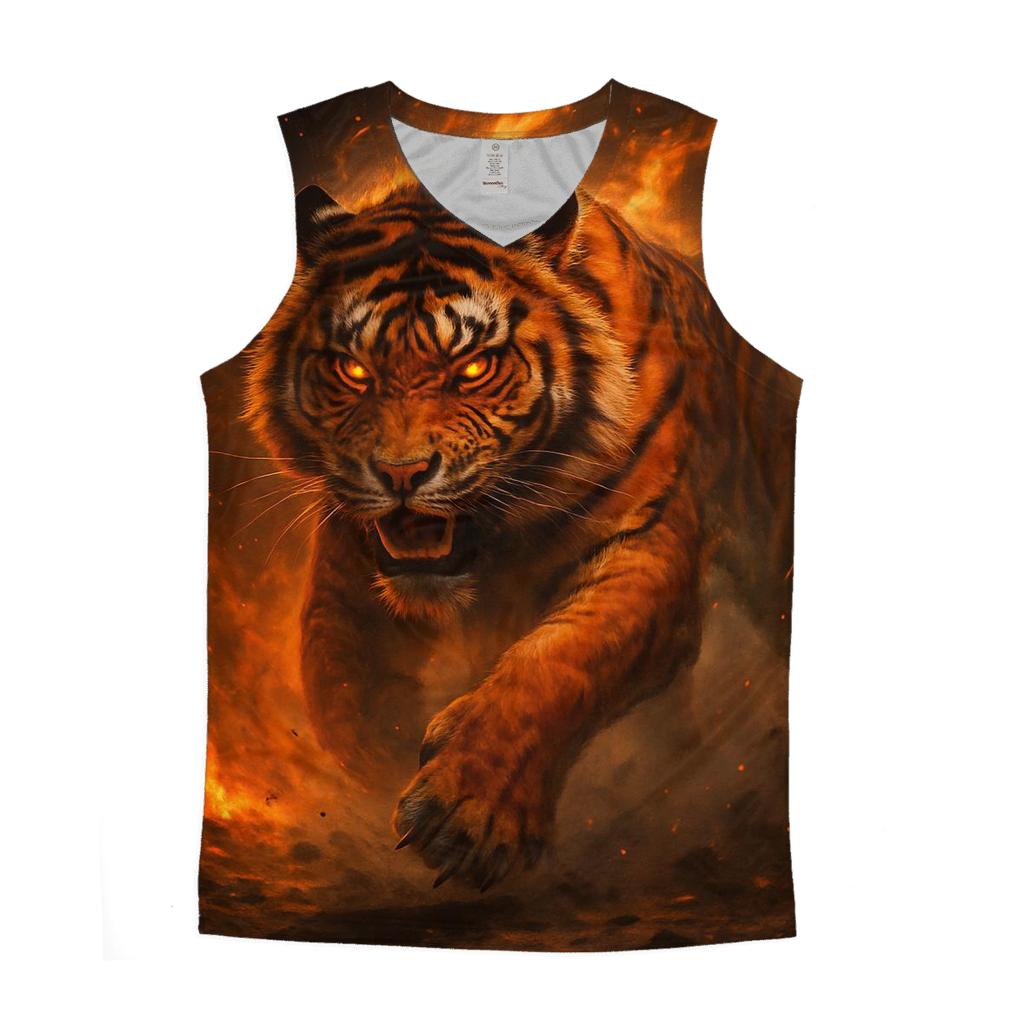 Inferno Tiger Charge trendy fitted tank tops