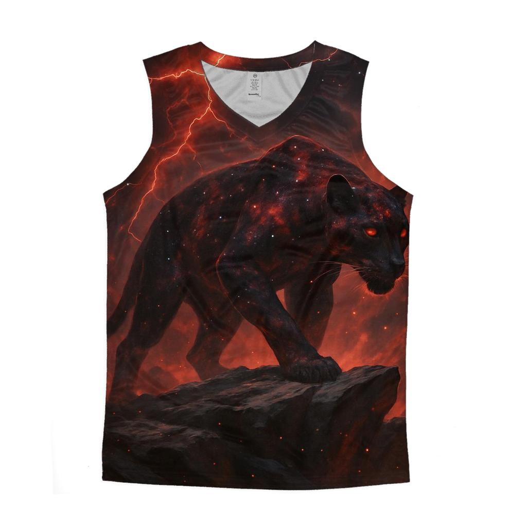 Crimson Nebula Panther sports performance tank tops