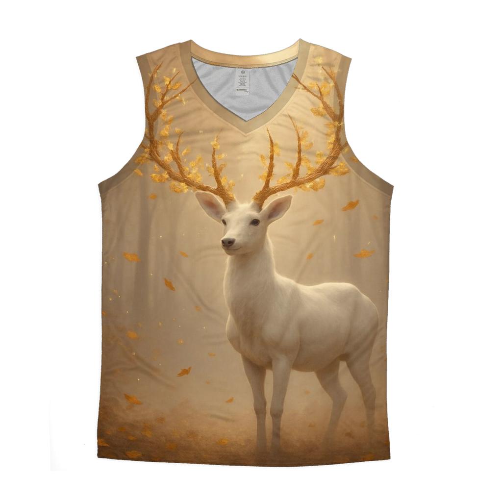 Majestic Ivory Stag graphic print tank tops
