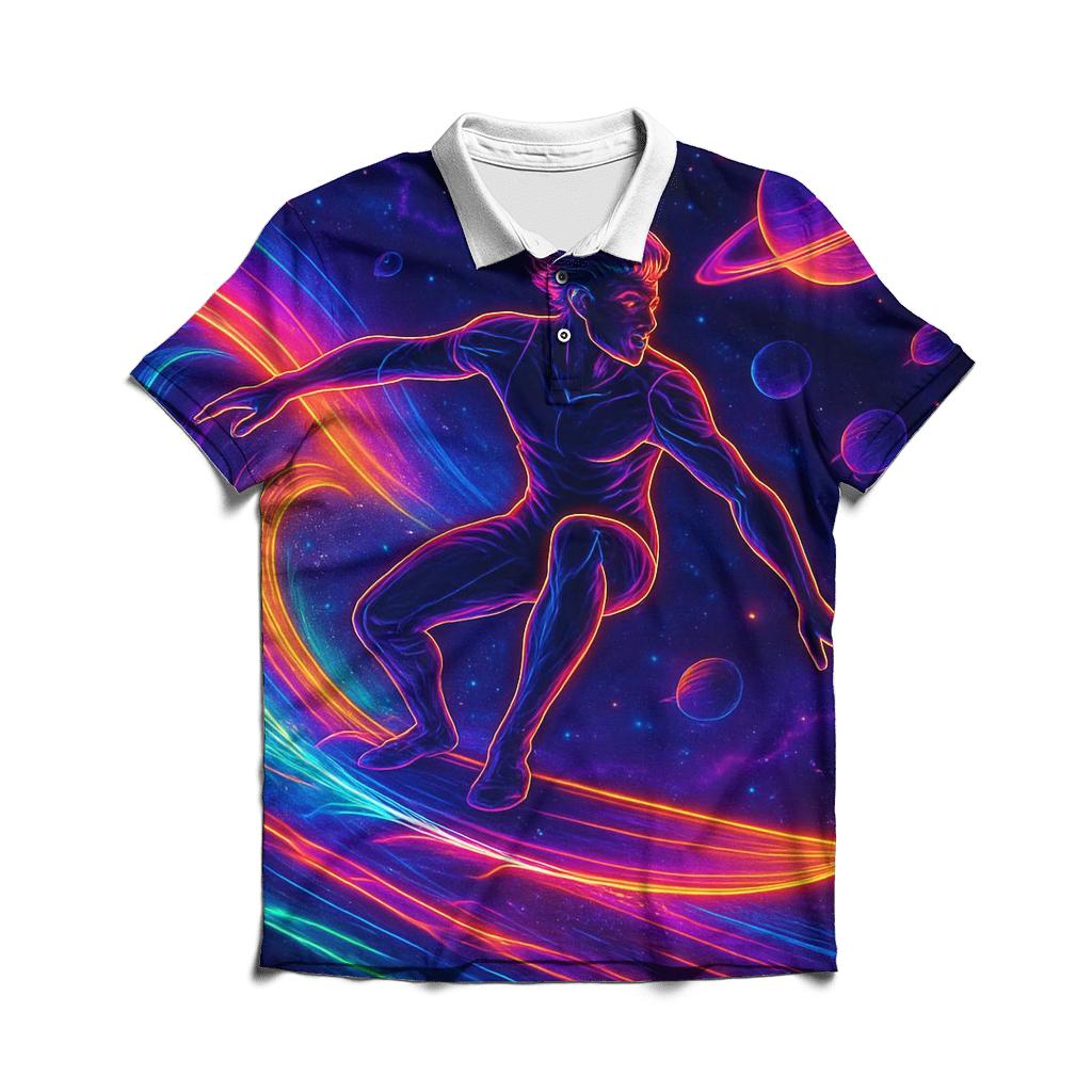 Galactic Surf Rider casual sports polo shirts