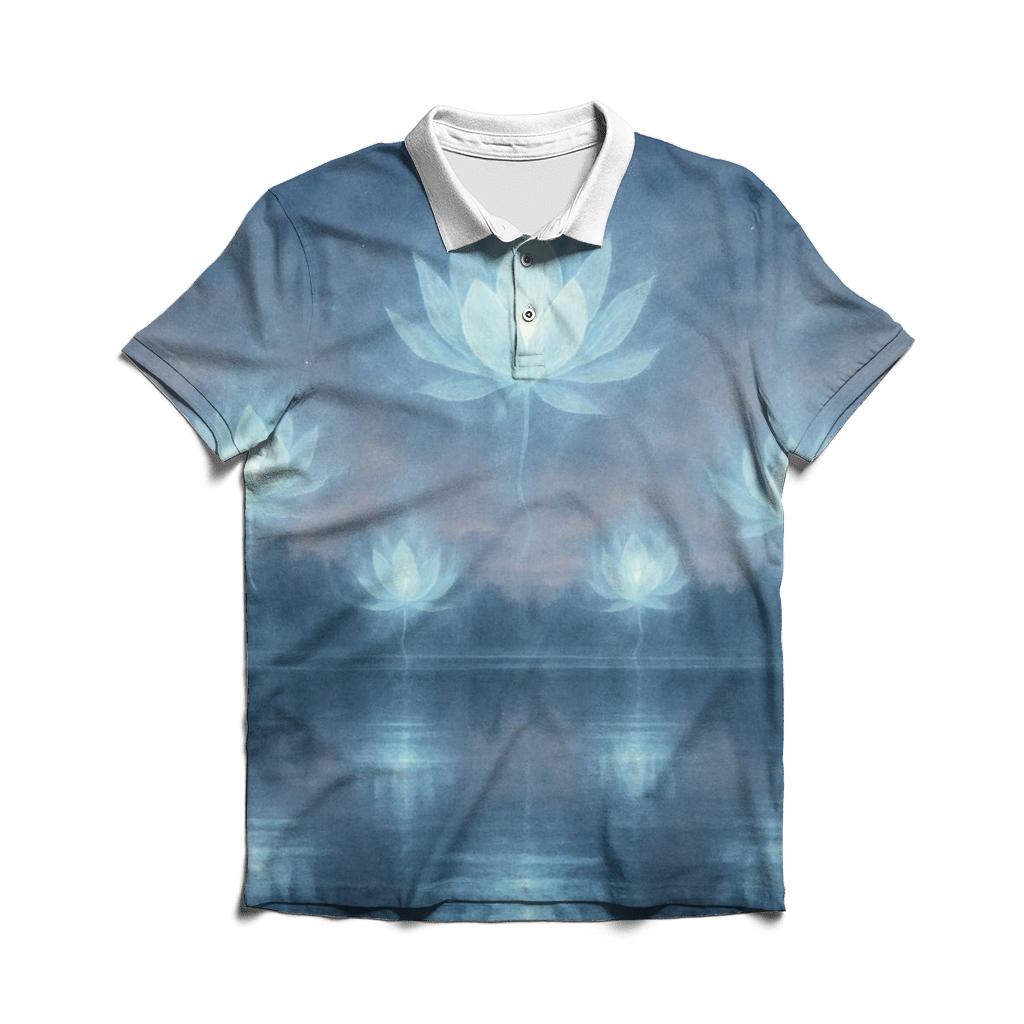 Phantom Lotus Blossoms designer slim fit polos