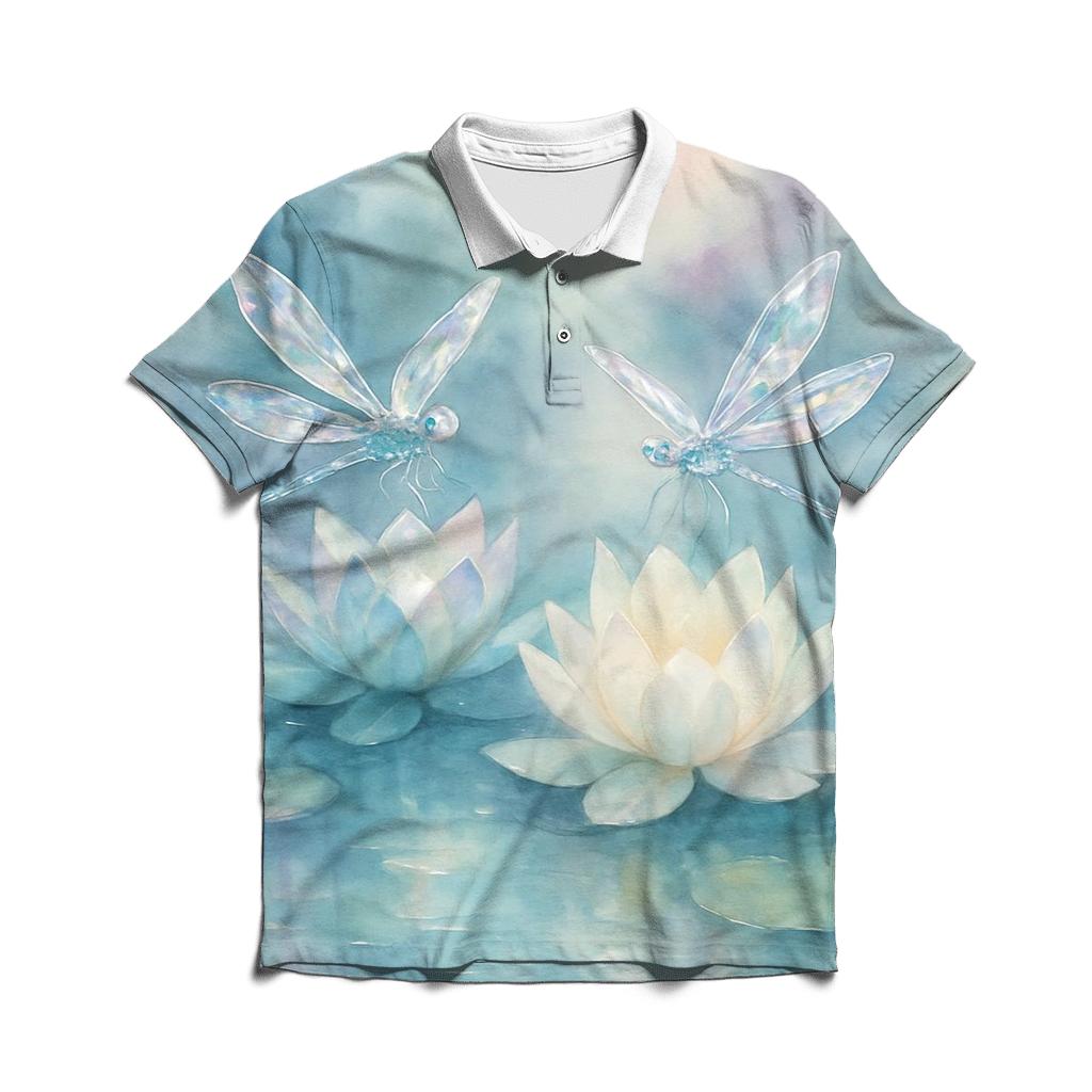 Crystaline Dragonfly Haven casual sports polo shirts