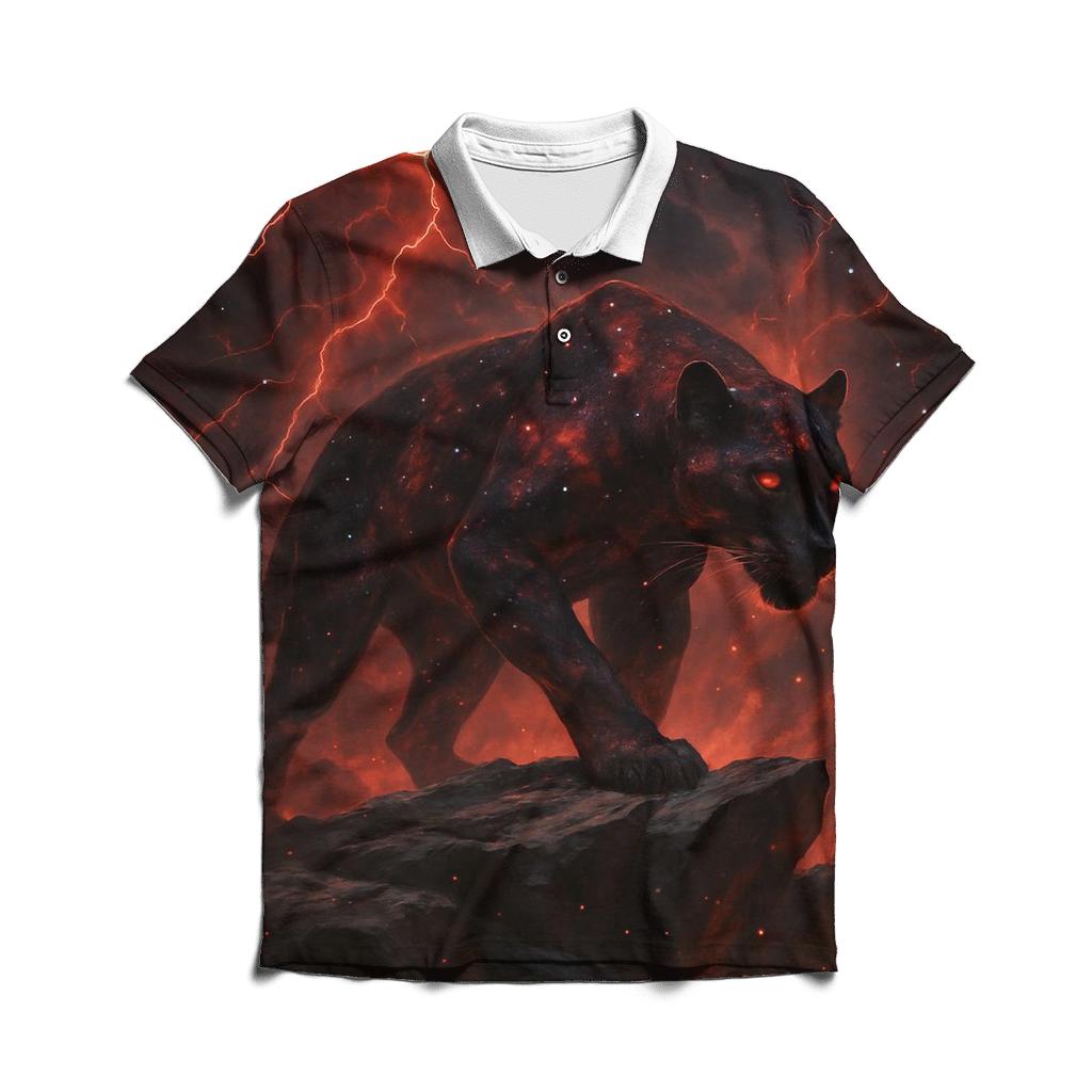Crimson Nebula Panther classic pique polos