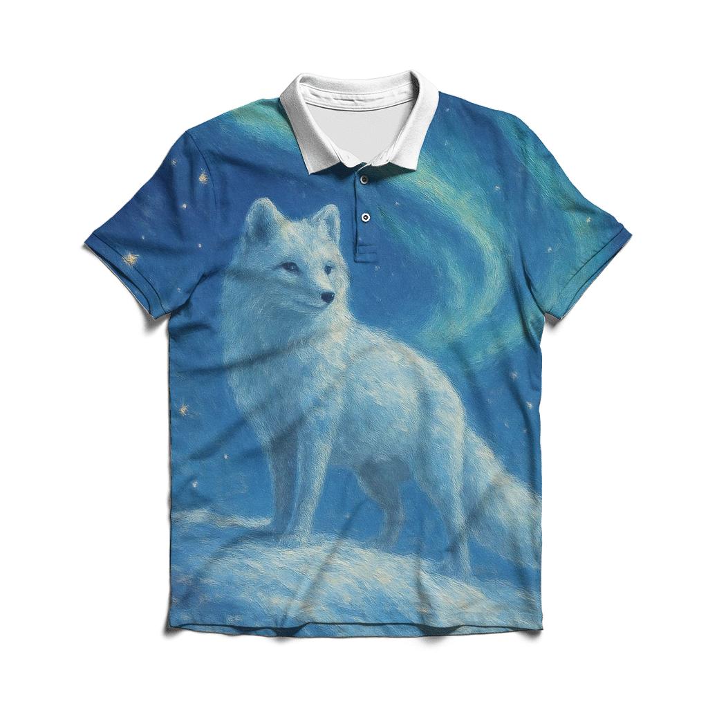 Silver Arctic Fox Vigil custom polo shirts