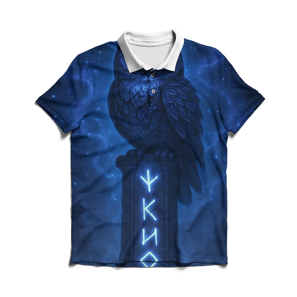 Starry Owl Shaman designer slim fit polos