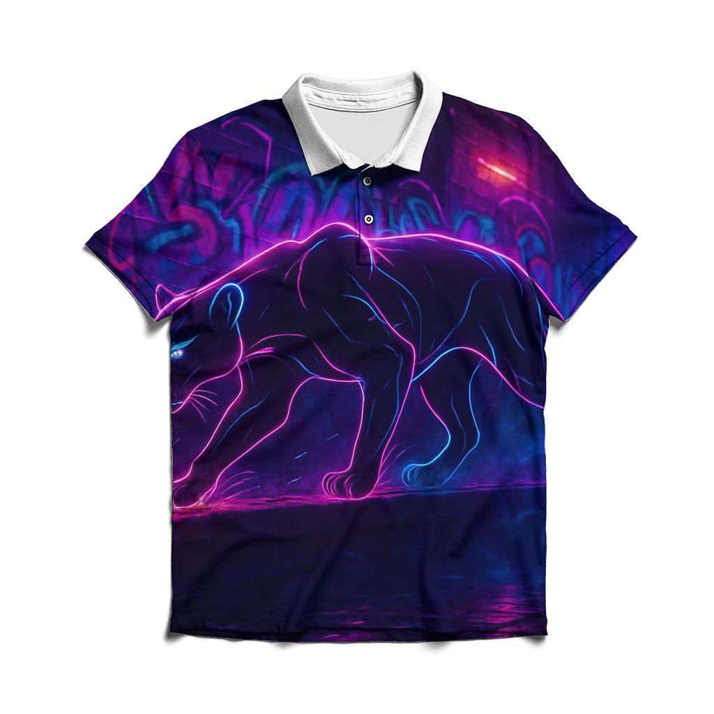 Neon Panther Glide personalized polo shirts