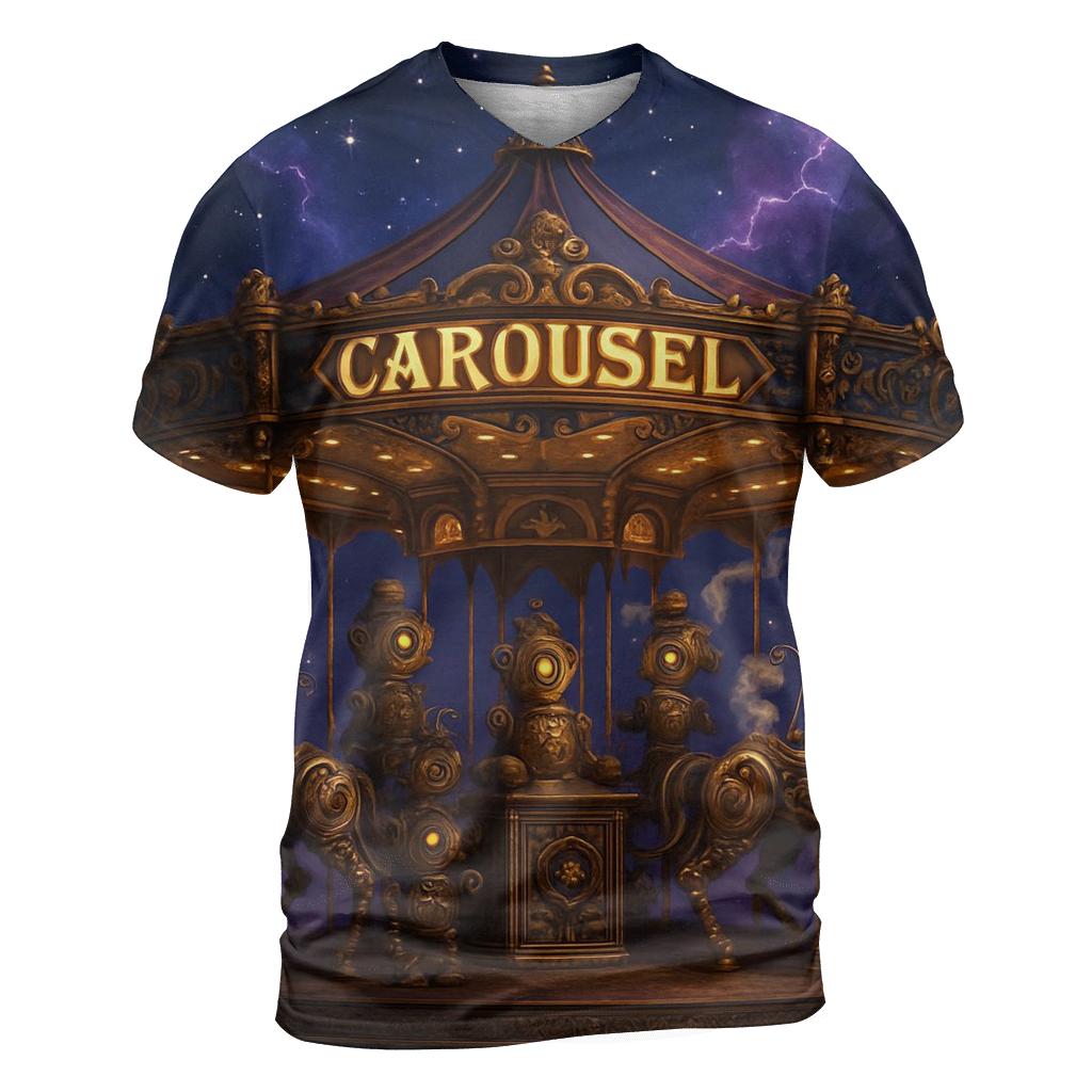 Steam Carnival Carousel trendy printed shirt styles