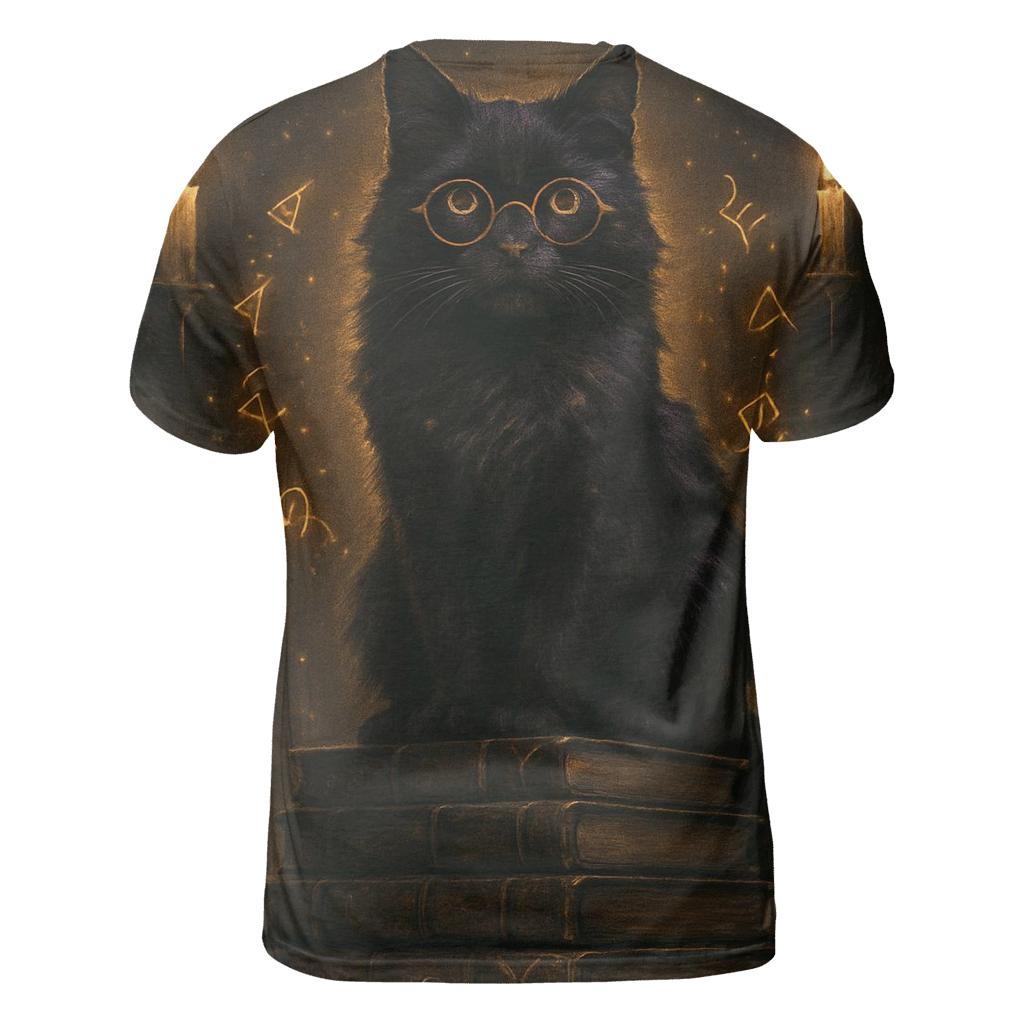 Arcane Librarian Cat artistic all-over print tops