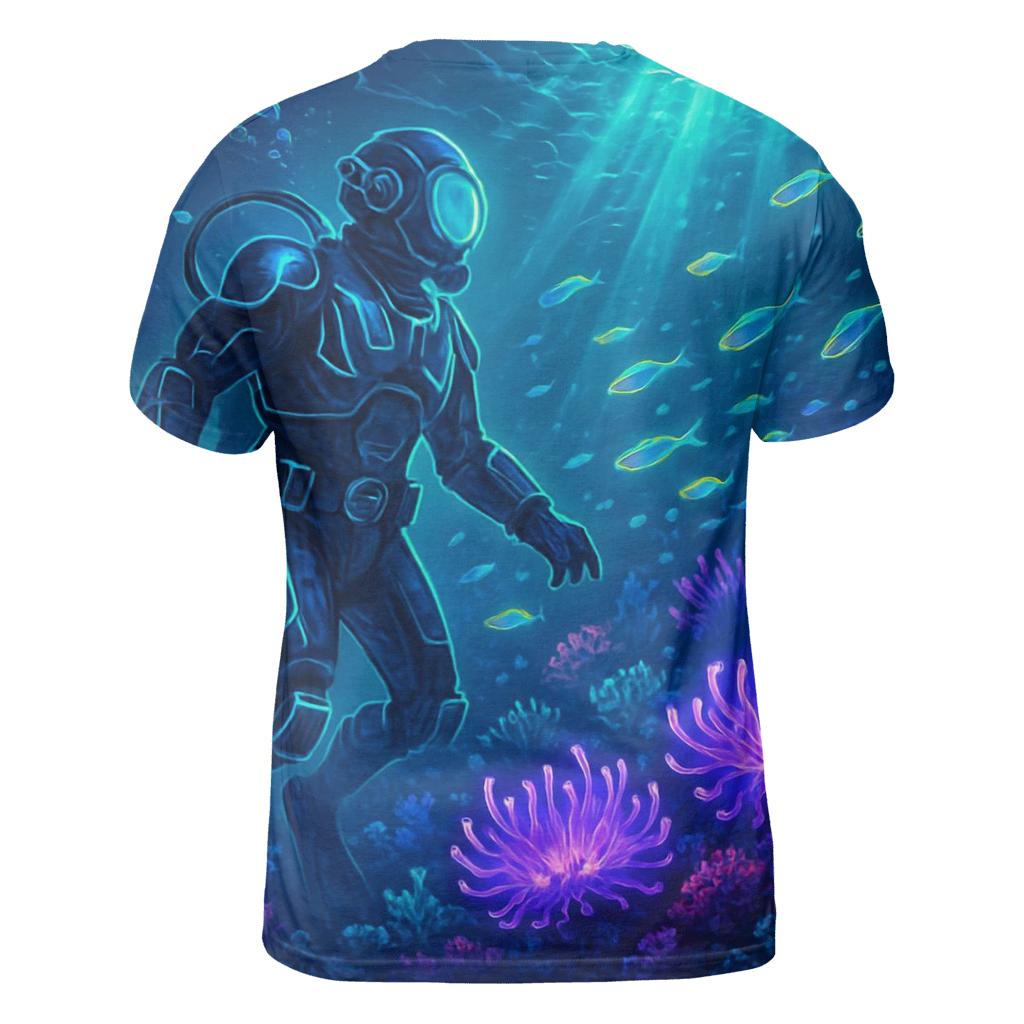 Electric Coral Reef Explorer artistic all-over print tops