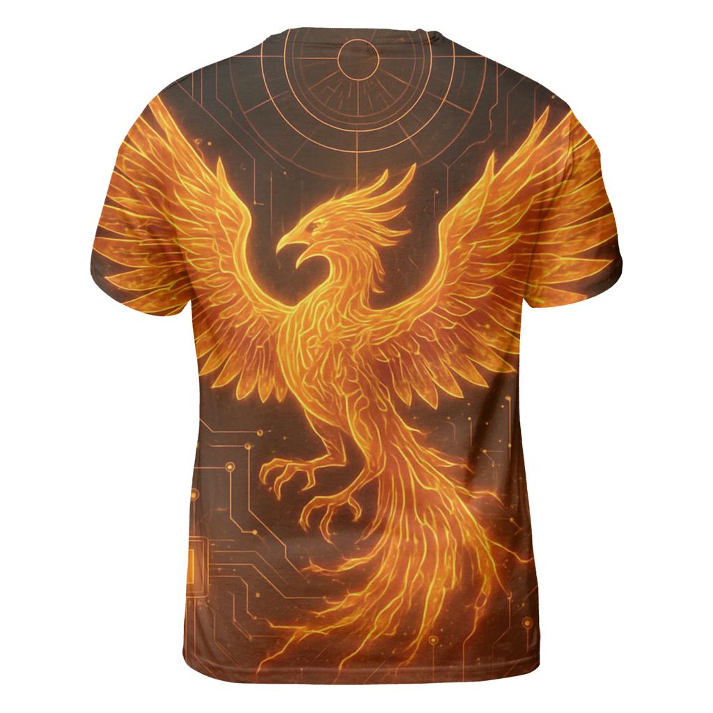 Solar Circuit Phoenix vibrant all-over design tees