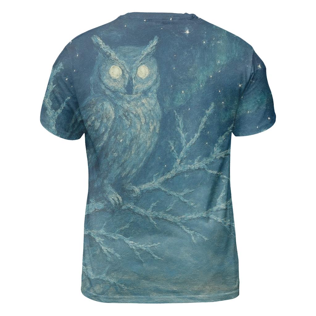 Frostbitten Owl Oracle artistic all-over print tops