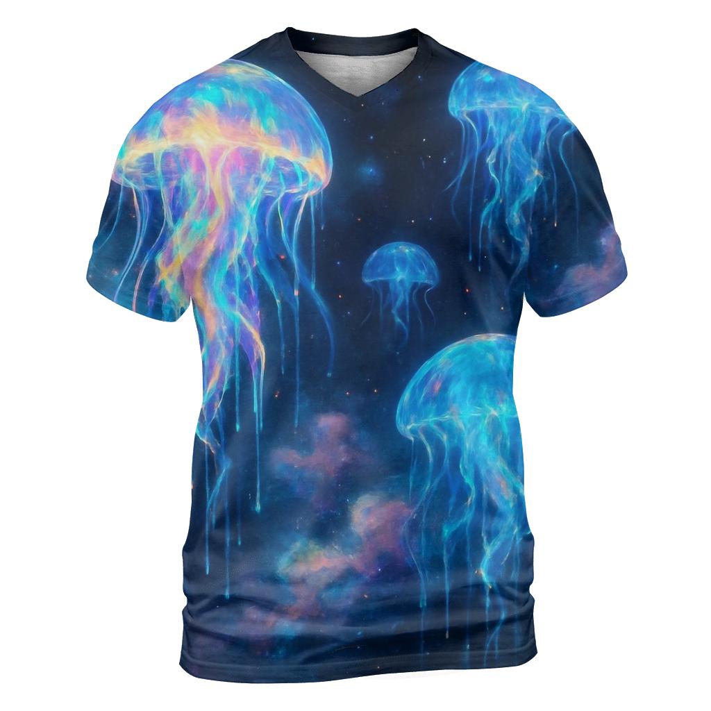 Quantum Jellyfish Prism vibrant all-over design tees