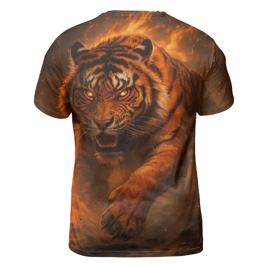 Inferno Tiger Charge creative print fashion shirts