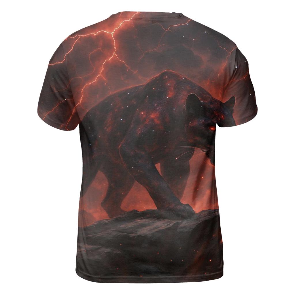 Crimson Nebula Panther creative print fashion shirts