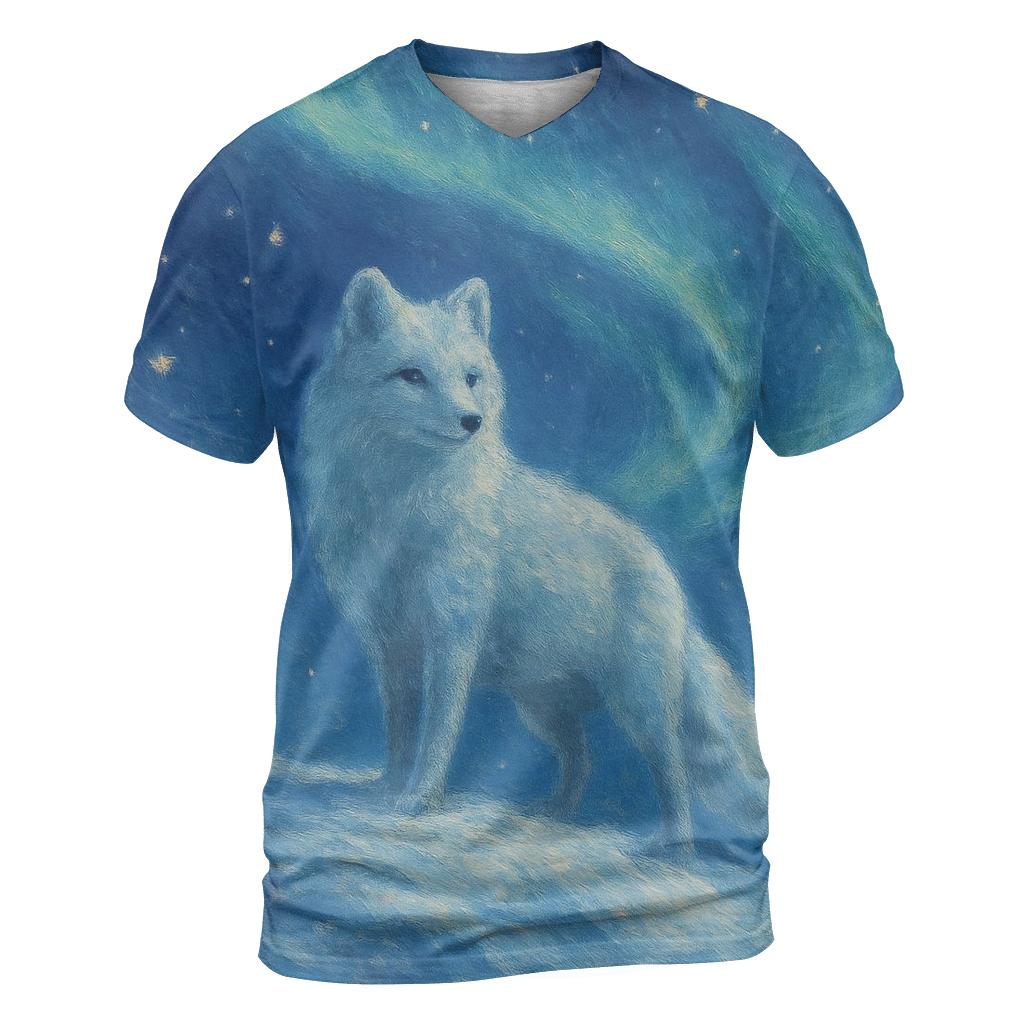 Silver Arctic Fox Vigil unique graphic print tees