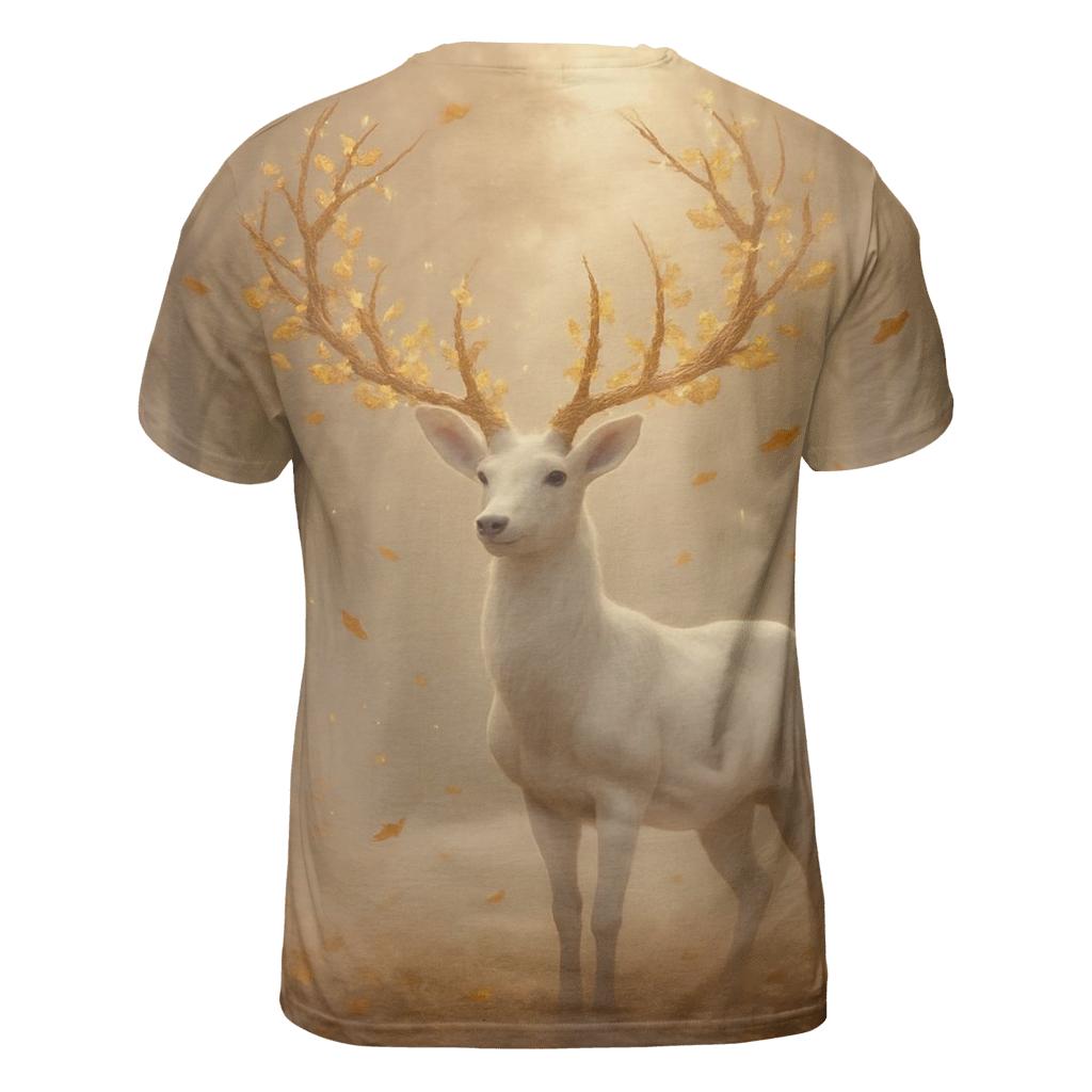 Majestic Ivory Stag artistic all-over print tops