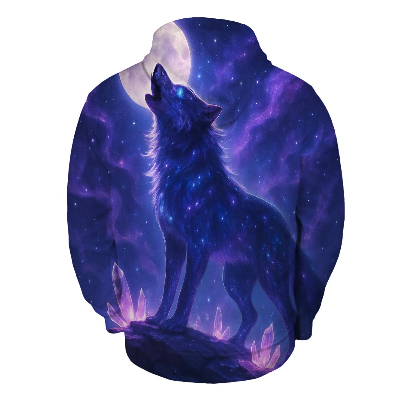 Celestial Wolf Howl graphic hoodies