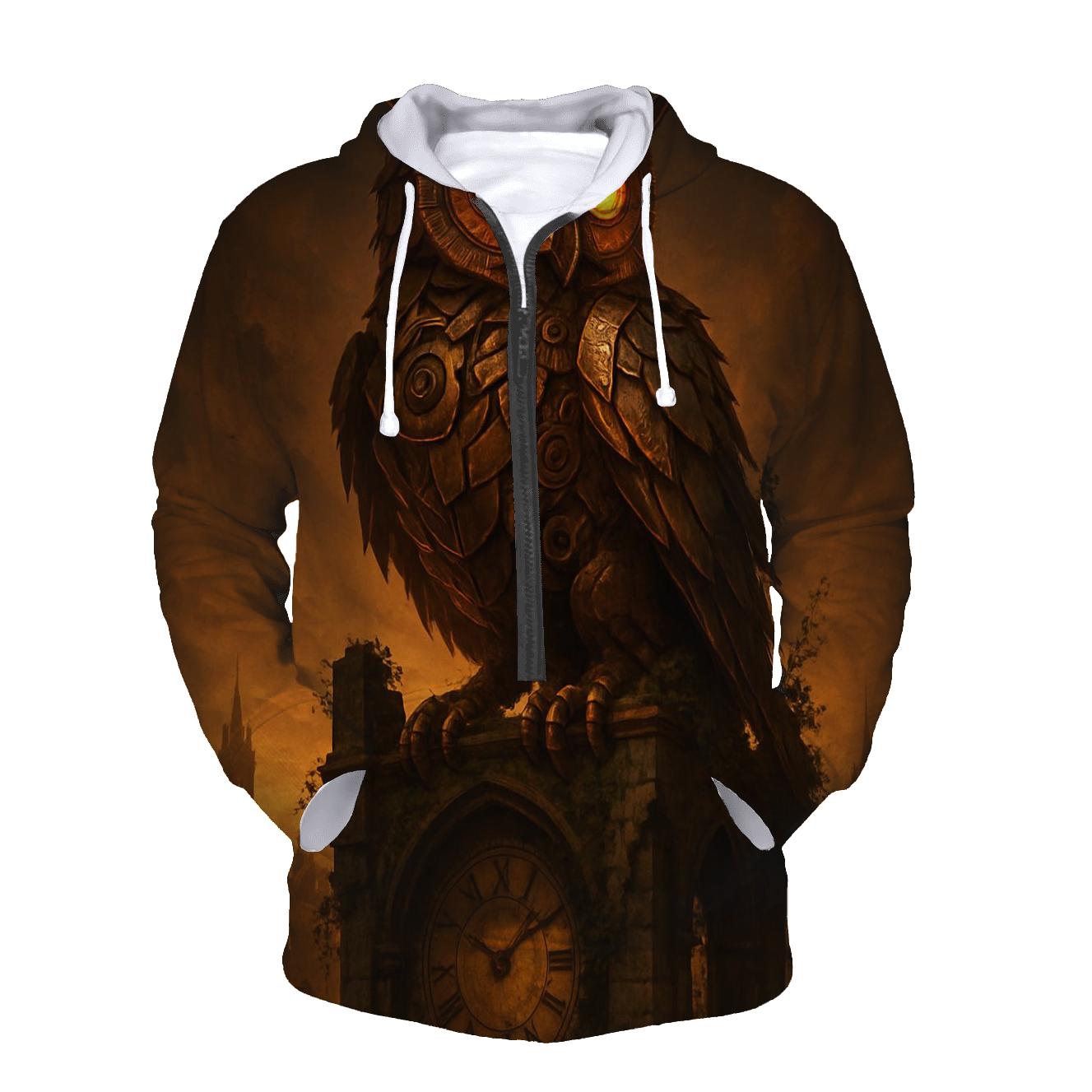 Mechanical Owl Sentinel printed hoodies