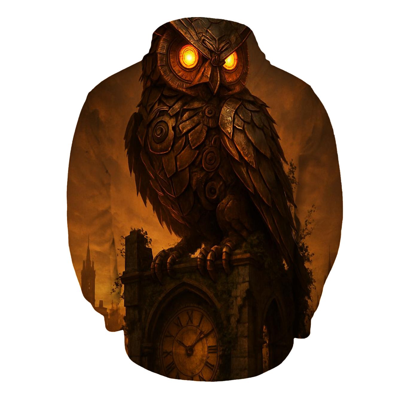 Mechanical Owl Sentinel printed hoodies