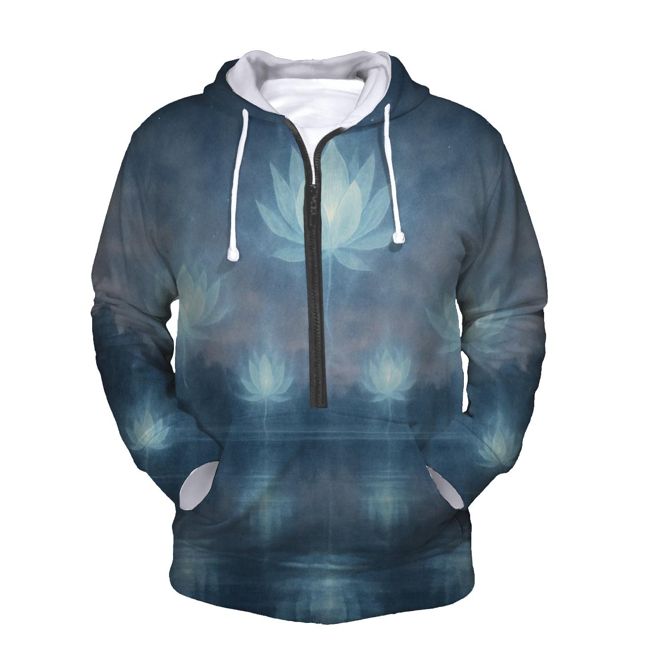 Phantom Lotus Blossoms embroidered hoodies