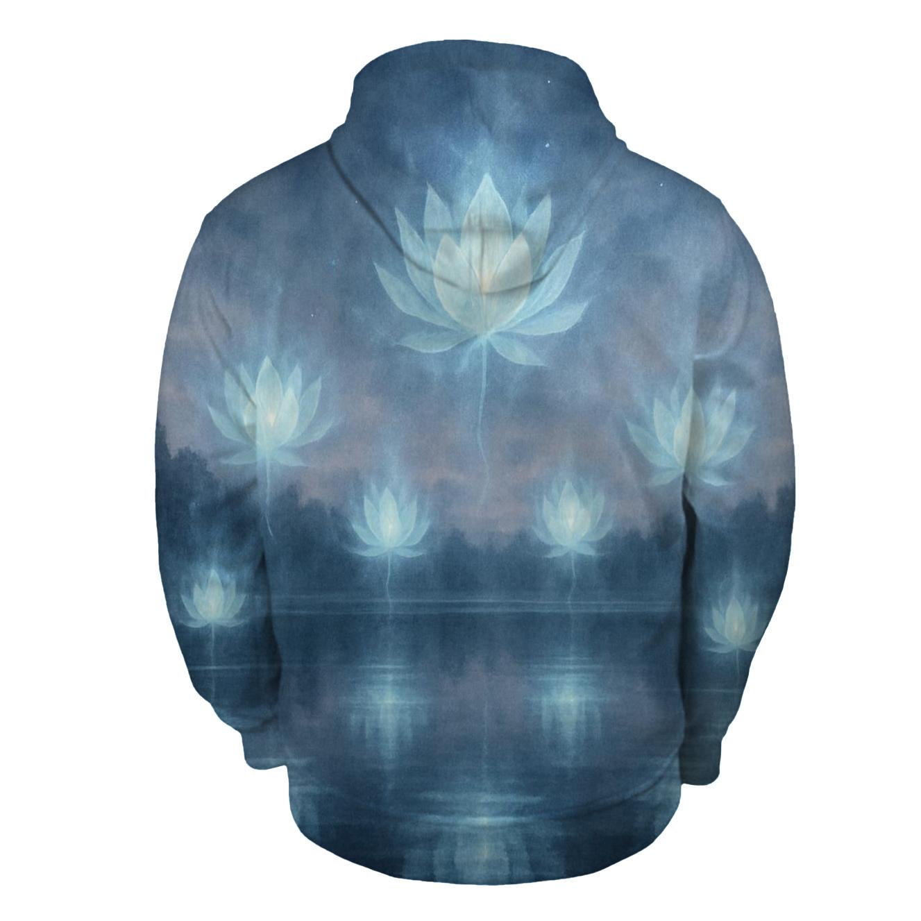 Phantom Lotus Blossoms embroidered hoodies